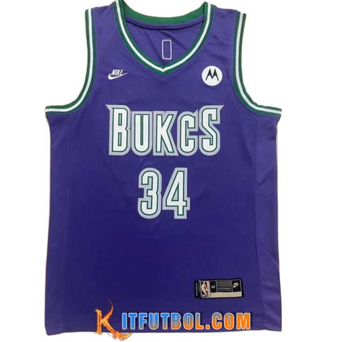 Camisetas Milwaukee Bucks (ANTETOKOUNMPO #34) 2022/23 Violeta