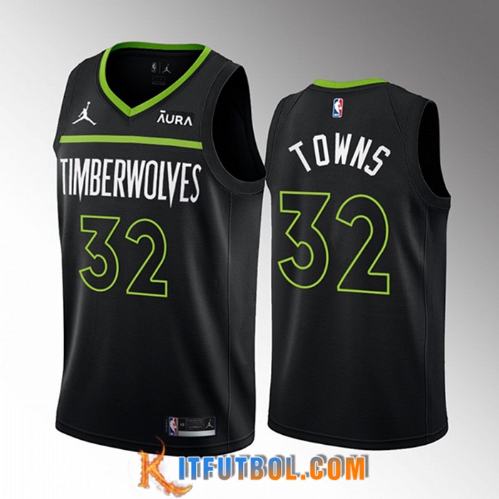 Camisetas Minnesota Timberwolves (TOWNS #32) 2022/23 Negro