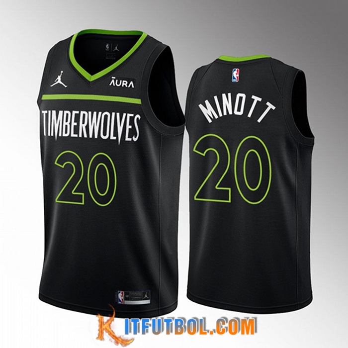 Camisetas Minnesota Timberwolves (MINOTT #20) 2022/23 Negro
