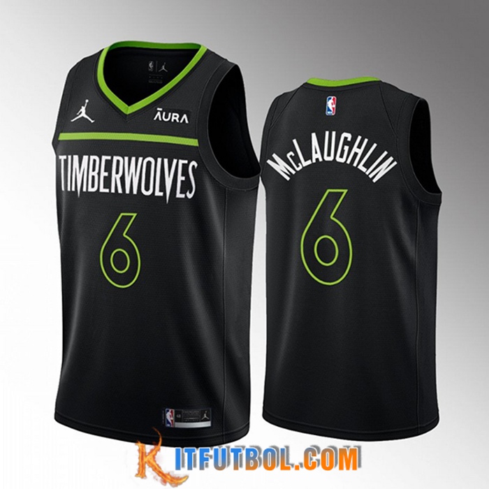 Camisetas Minnesota Timberwolves (McLAUGHLIN #6) 2022/23 Negro