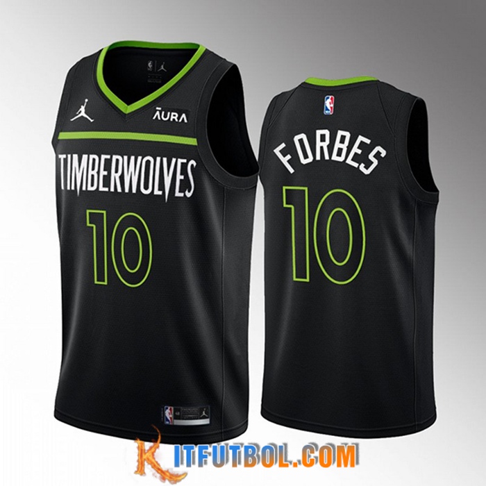 Camisetas Minnesota Timberwolves (FORBES #10) 2022/23 Negro