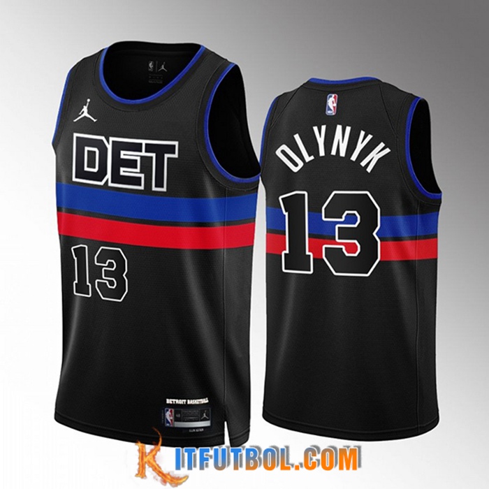 Camisetas Detroit Pistons (OLYNYK #13) 2022/23 Negro