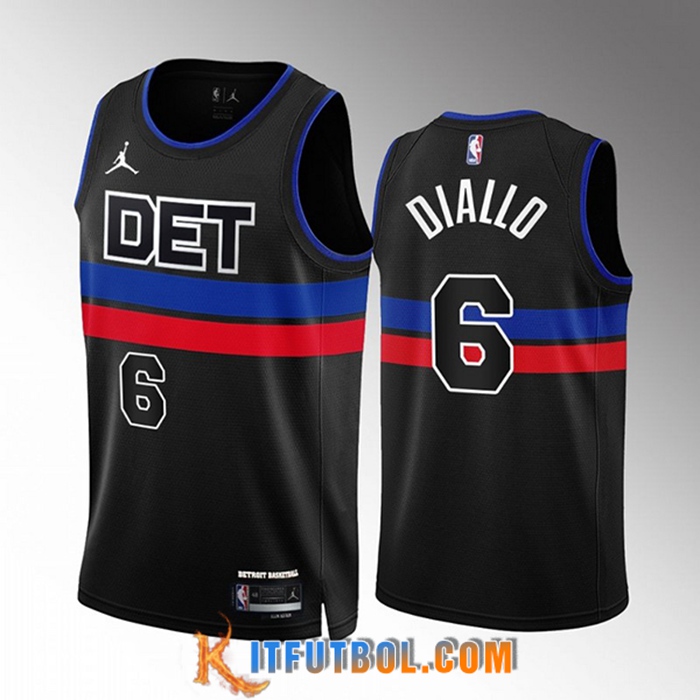 Camisetas Detroit Pistons (DIALLO #6) 2022/23 Negro