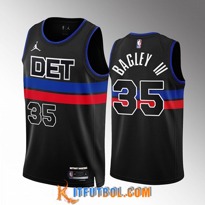 Camisetas Detroit Pistons (BAGLEY III #35) 2022/23 Negro