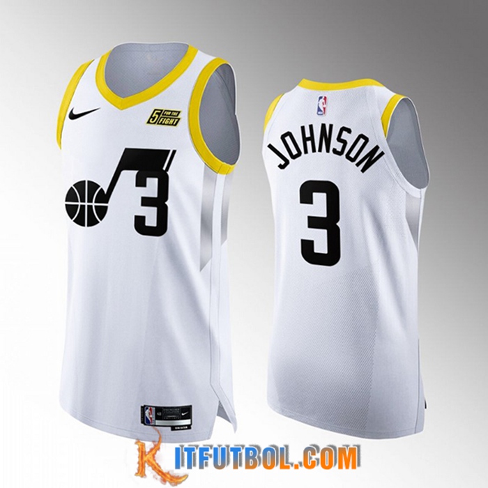 Camisetas Utah Jazz (JOHNSON #3) 2022/23 Blanco