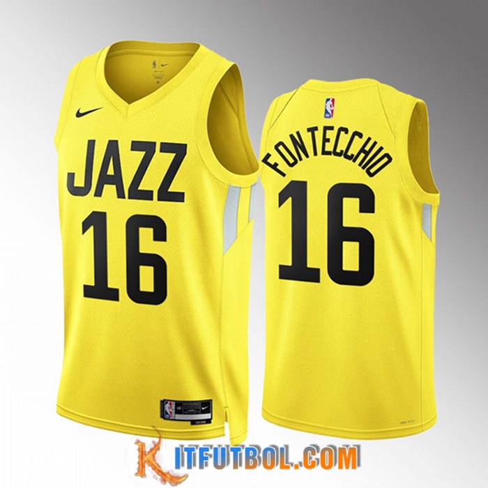 Camisetas Utah Jazz (FONTECCHIO #16) 2022/23 Amarillo