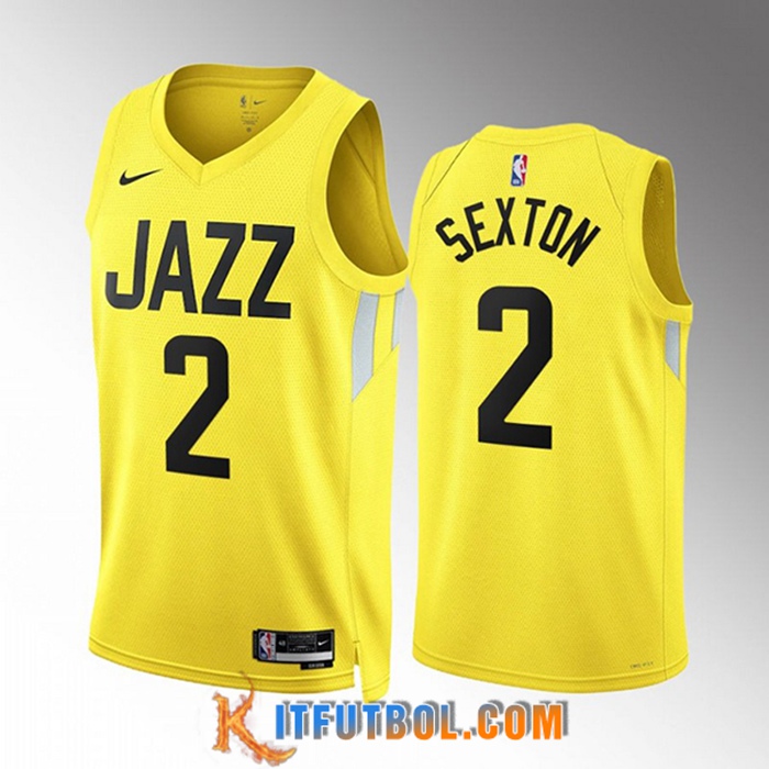 Camisetas Utah Jazz (SEXTON #2) 2022/23 Amarillo