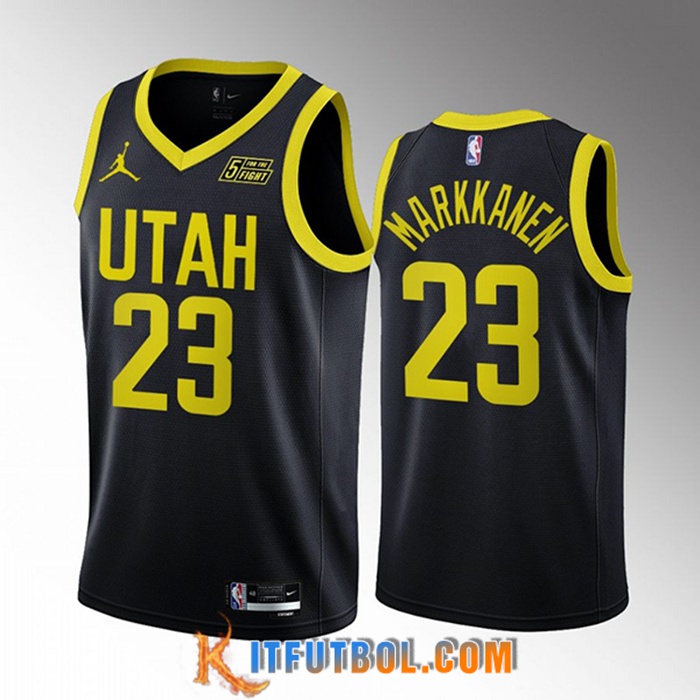 Camisetas Utah Jazz (MARKKANEN #23) 2022/23 Negro