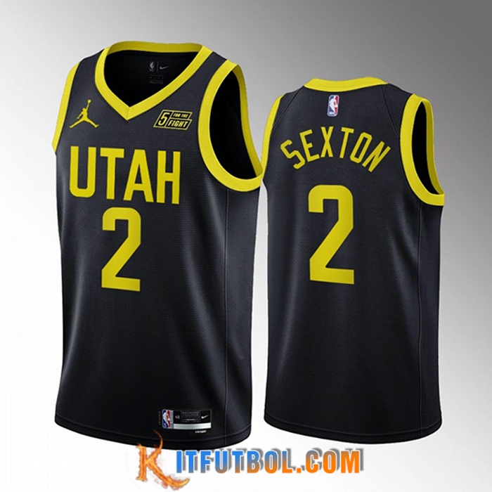 Camisetas Utah Jazz (SEXTON #2) 2022/23 Negro