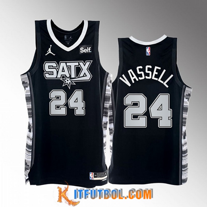 Camisetas San Antonio Spurs (VASSELL #24) 2022/23 Negro