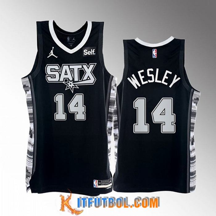 Camisetas San Antonio Spurs (WESLEY #14) 2022/23 Negro