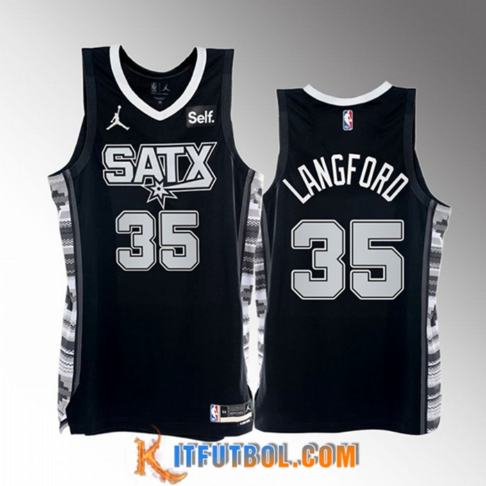Camisetas San Antonio Spurs (LANGFORD #35) 2022/23 Negro