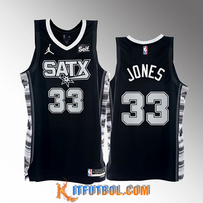 Camisetas San Antonio Spurs (JONES #33) 2022/23 Negro