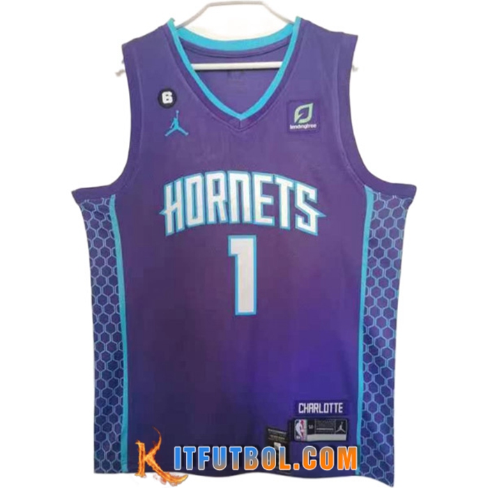 Camisetas Charlotte Hornets (BALL #1) 2022/23 Violeta