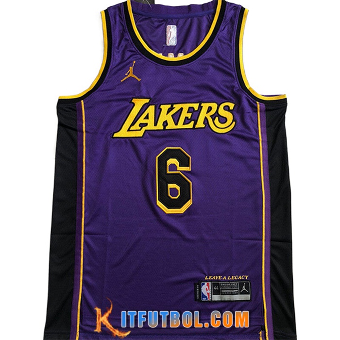 Camisetas Los Angeles Lakers (JAMES #6) 2022/23 Violeta