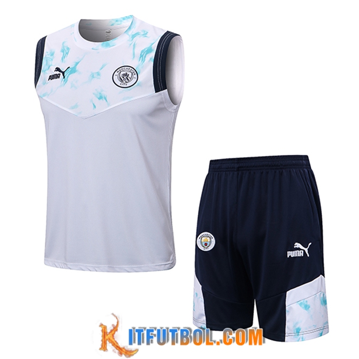 Camiseta Entrenamiento + Cortos Manchester City Blanco 2022/2023