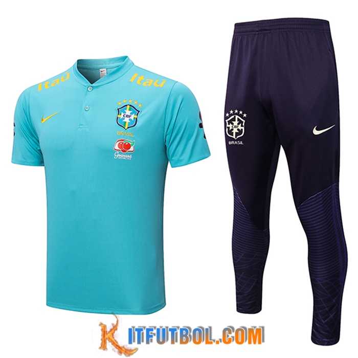 Camiseta Polo Brasil Azul Claro 2022/2023