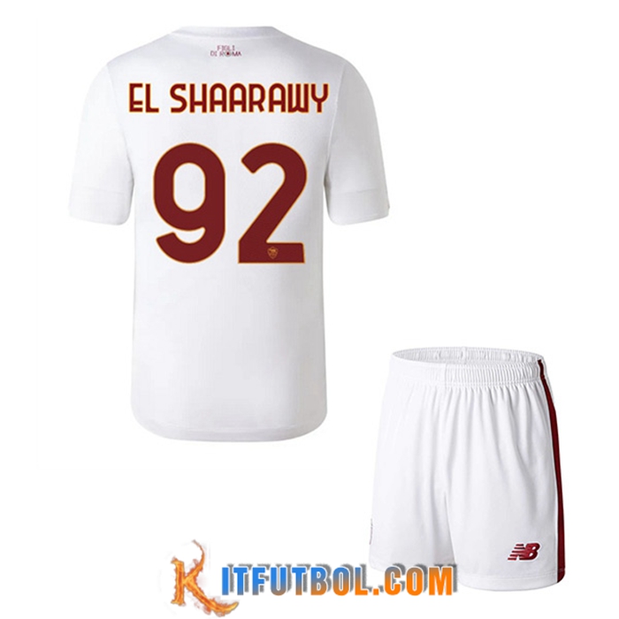 Camisetas De Futbol AS Roma (EL SHAARAWY #92) Ninos Segunda 2022/2023
