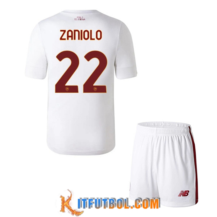 Camisetas De Futbol AS Roma (ZANIOLO #22) Ninos Segunda 2022/2023