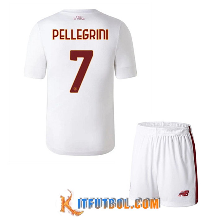 Camisetas De Futbol AS Roma (PELLEGRINI #7) Ninos Segunda 2022/2023