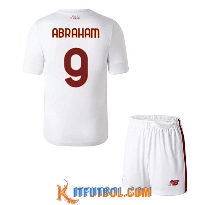 Camisetas De Futbol AS Roma (ABRAHAM #9) Ninos Segunda 2022/2023