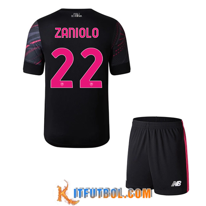 Camisetas De Futbol AS Roma (ZANIOLO #22) Ninos Tercera 2022/2023