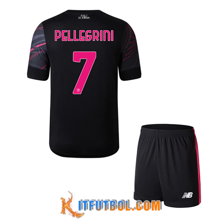 Camisetas De Futbol AS Roma (PELLEGRINI #7) Ninos Tercera 2022/2023