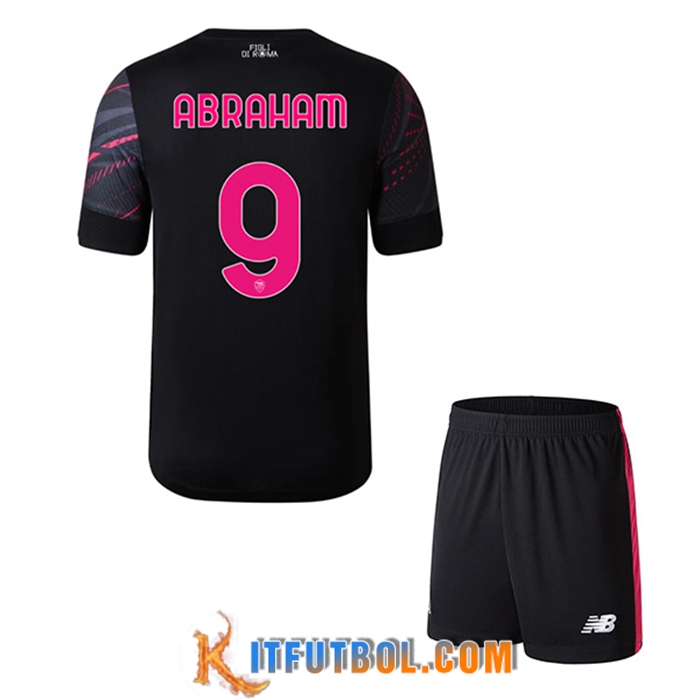 Camisetas De Futbol AS Roma (ABRAHAM #9) Ninos Tercera 2022/2023