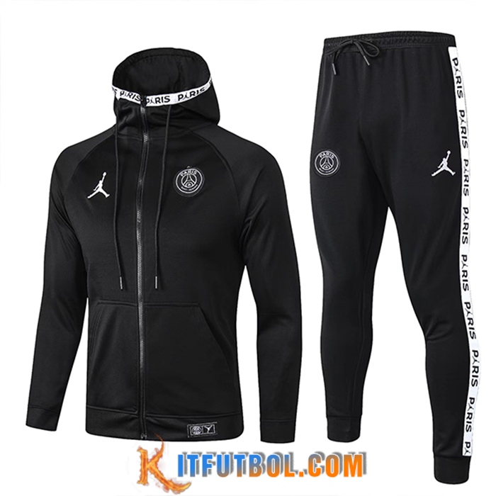 Chaqueta Con Capucha Chandal Rompevientos Jordan PSG Negro 2022/2023