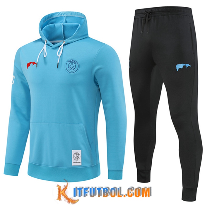 Chaqueta Con Capucha Chandal Rompevientos PSG Azul Claro 2022/2023