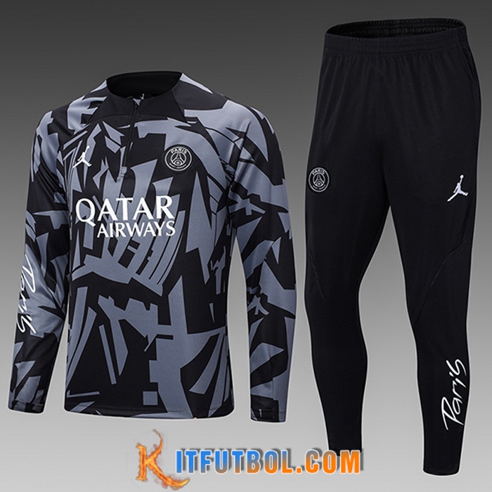Chandal Equipos De Futbol Jordan PSG Enfant Negro/Gris 2022/2023