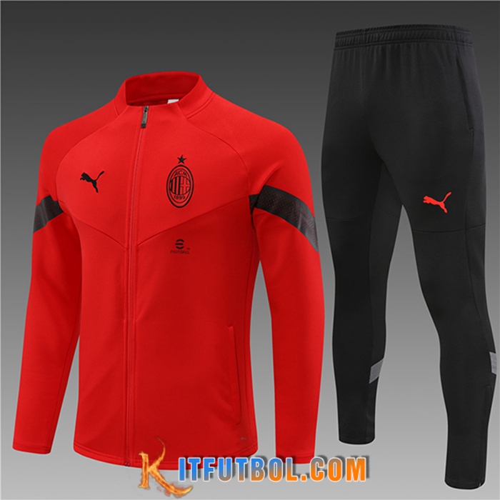 Chandal Equipos De Futbol - Chaqueta AC Milan Enfant Rojo 2022/2023