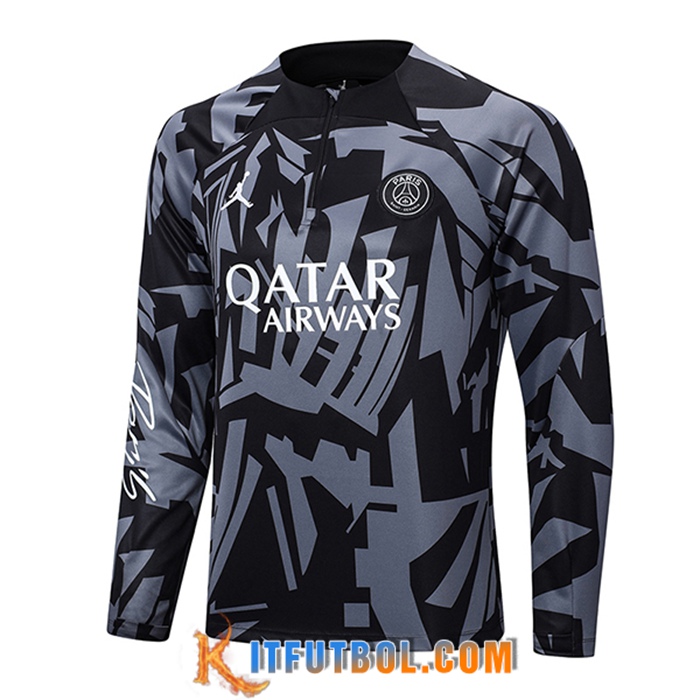 Sudadera De Entrenamiento Jordan PSG Negro/Gris 2022/2023