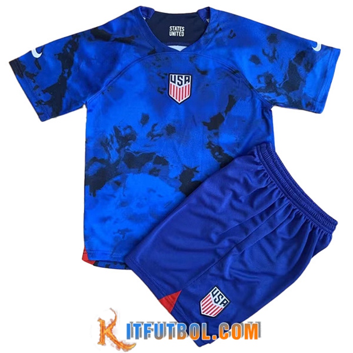 Nueva Camisetas De Futbol Estados Unidos Ninos Segunda 2022/2023