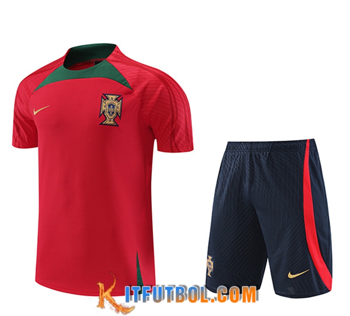 Camiseta Entrenamiento + Cortos Portugal Rojo 2022/2023