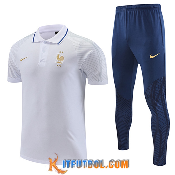 Camiseta Polo Francia Blanco 2022/2023