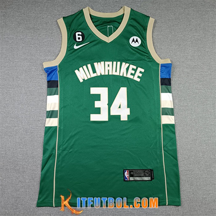 Camisetas Milwaukee Bucks (ANTETOKOUNMPO #34) 2022/23 Verde