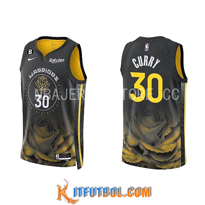 Camisetas Golden State Warriors (CURRY #30) 2022/23 Negro/Amarillo