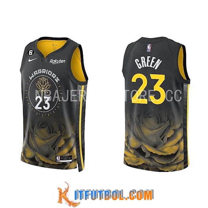 Camisetas Golden State Warriors (GREEN #23) 2022/23 Negro/Amarillo