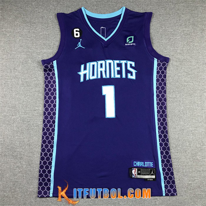 Camisetas Charlotte Hornets (BALL #1) 2022/23 Violeta