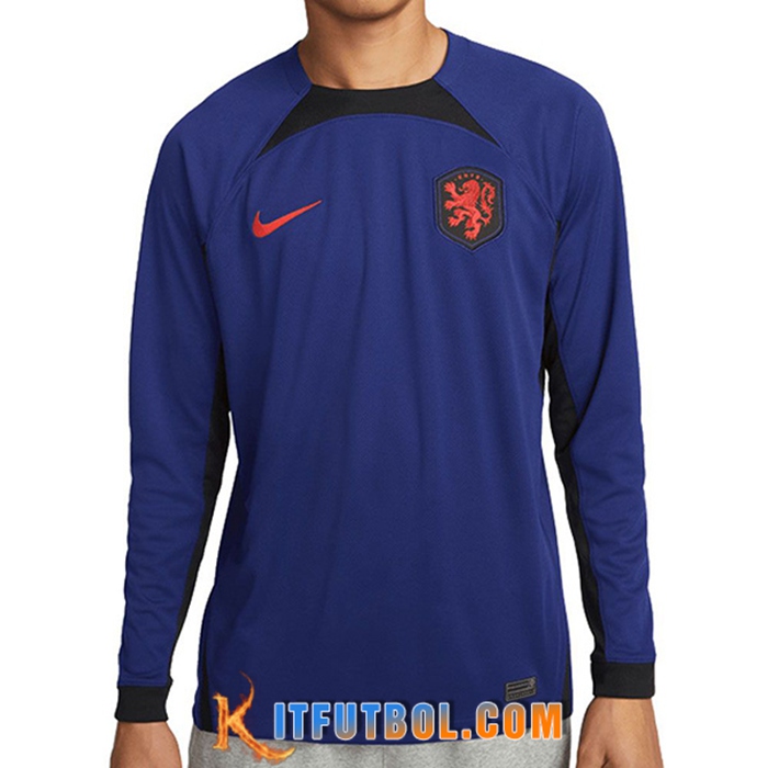 Nueva Camiseta Equipo Nacional Países Bajos Segunda Manga Larga 2022/2023