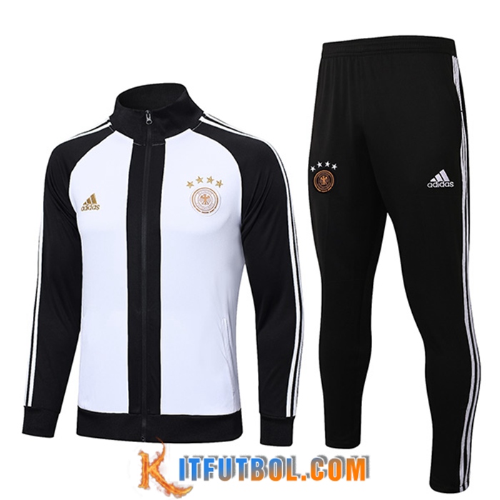 Chandal Equipos De Futbol - Chaqueta Alemania Blanco/Negro 2022/2023