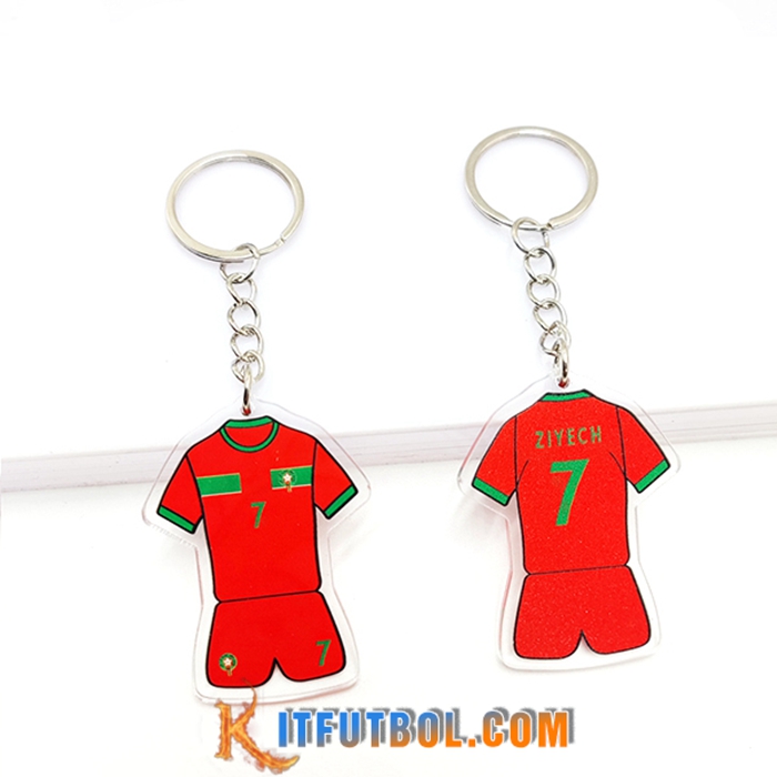 Nueva Titular de la clave Copa Del Mundo 2022 Marruecos (ZIYECH) Rojo