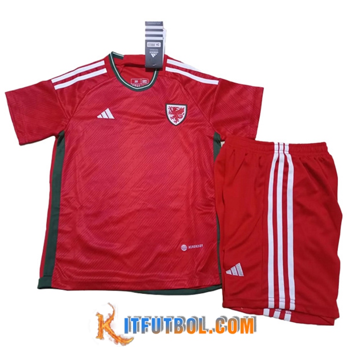 Nueva Camisetas De Futbol Gales Ninos Primera 2022/2023