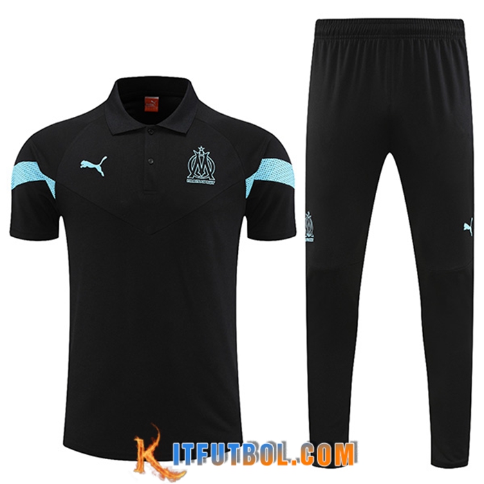 Camiseta Polo Marsella Negro 2022/2023