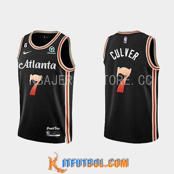 Camisetas Atlanta Hawks (CULVER #7) 2022/23 Negro