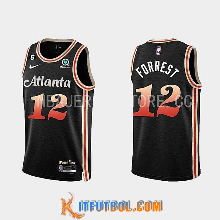 Camisetas Atlanta Hawks (FORREST #12) 2022/23 Negro