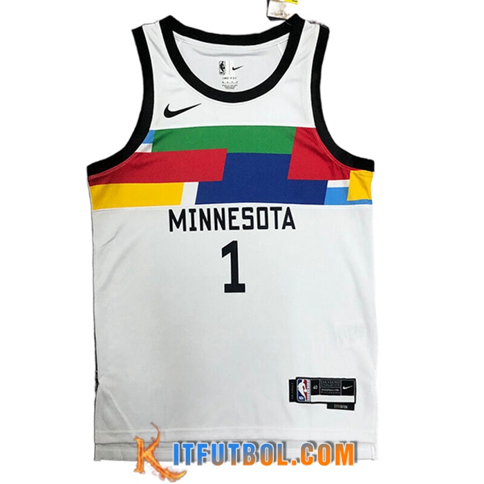 Camisetas Minnesota Timberwolves (EDWARDS #1) 2022/23 Blanco