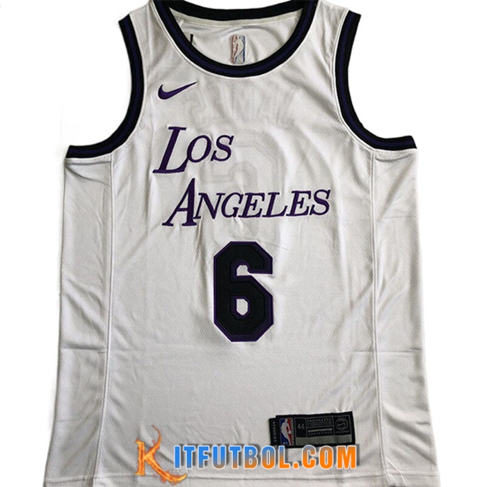 Camisetas Los Angeles Lakers (JAMES #6) 2022/23 Blanco