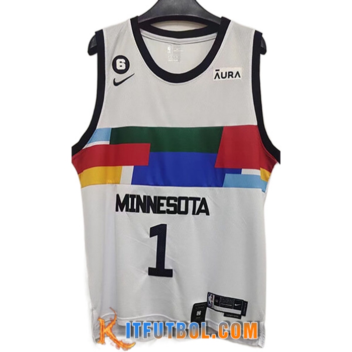 Camisetas Minnesota Timberwolves (EDWARDS #1) 2022/23 Rojo